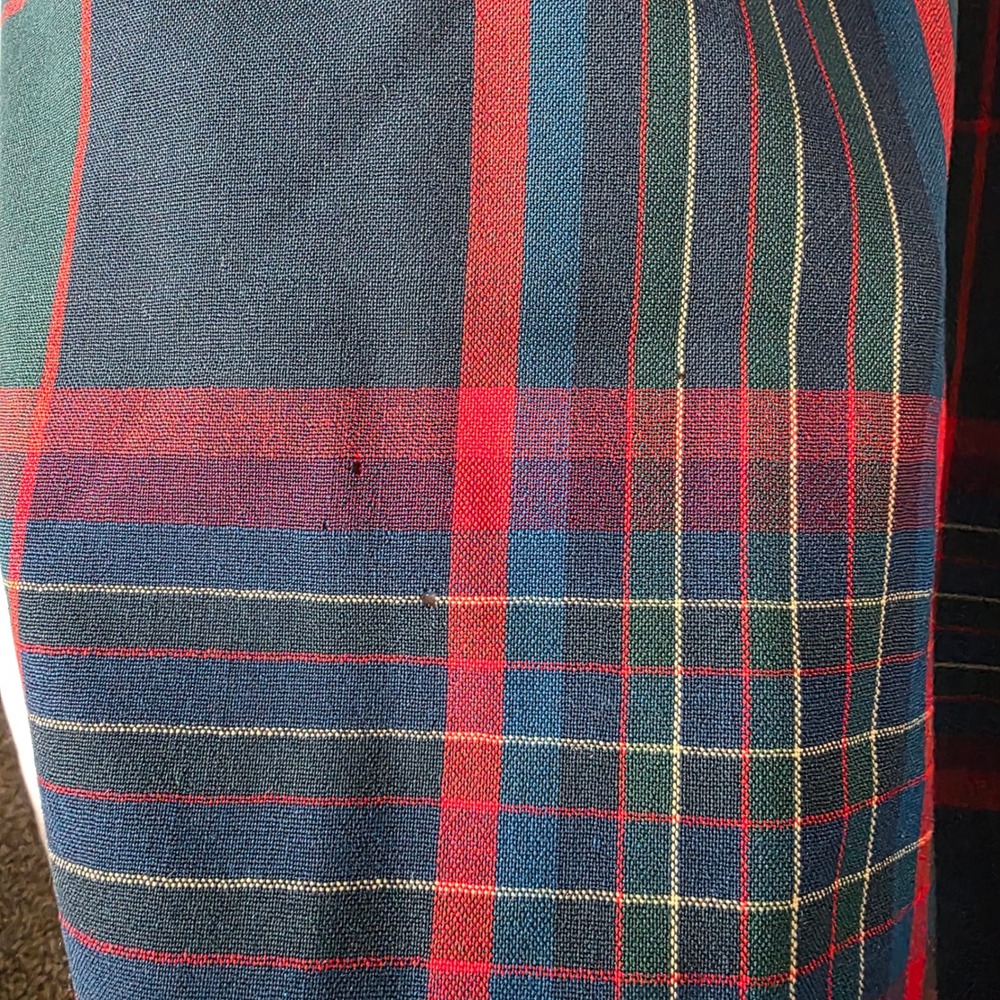 Vintage Pendleton Wool Plaid Midi Skirt Navy Green Red Size 16 Made in USA - Picture 6 of 8